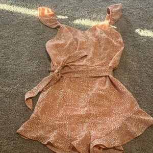 Pink Lily orange romper